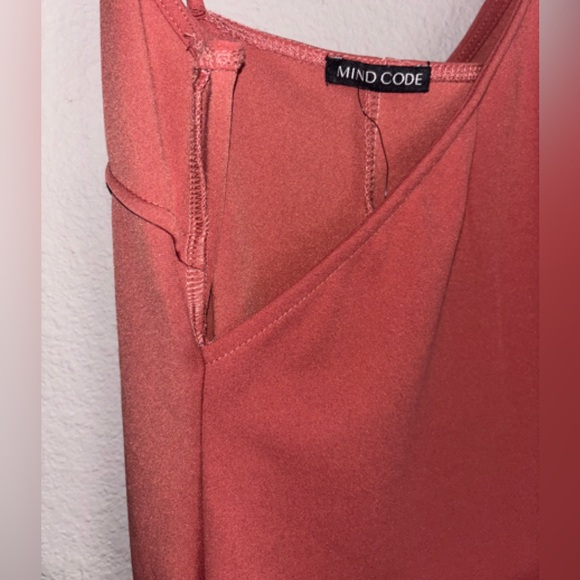 Vintage desert orange spaghetti strap top asymmetric fit ruffled back MIND CODE! - Picture 10 of 15